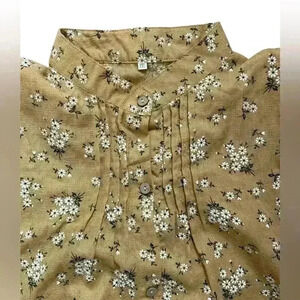 Floral Tan/gold  XL long shirt short dress